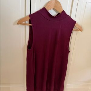 Sleeveless Burgundy Top